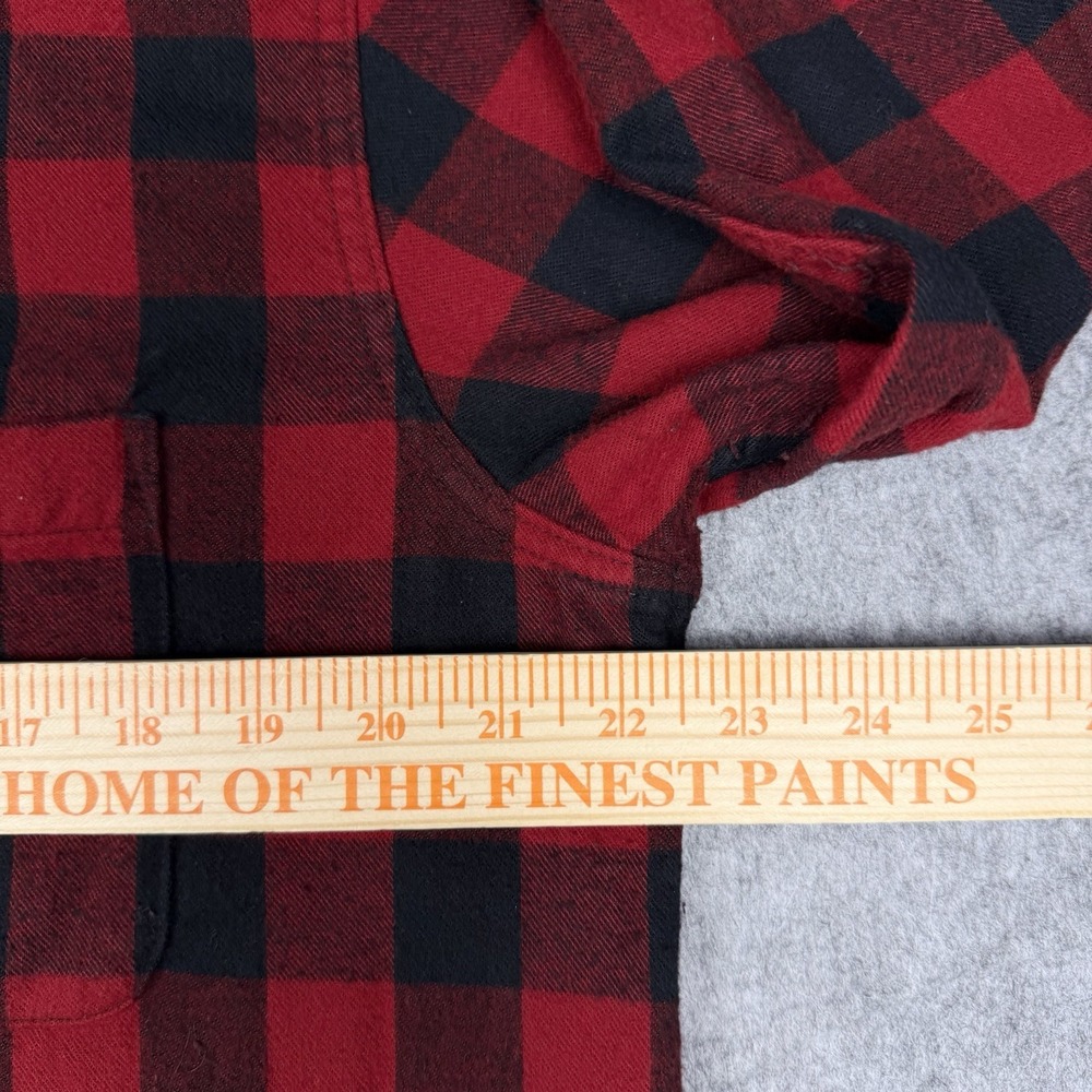 LL BEAN Scotch Plaid Flannel Shirt Women's Large Red Black Buffalo Check Relaxed - Picture 5 of 11